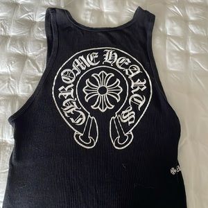 Crome hearts cotton tank in black. Size xs